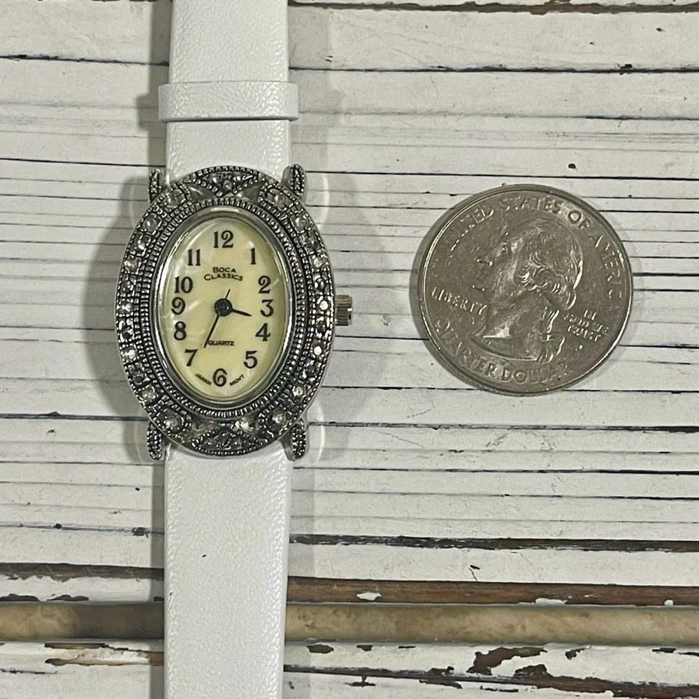 NEW BATTERY Vintage 90's Watch Boca‎ Classics Antique Victorian Mother Of Pearl